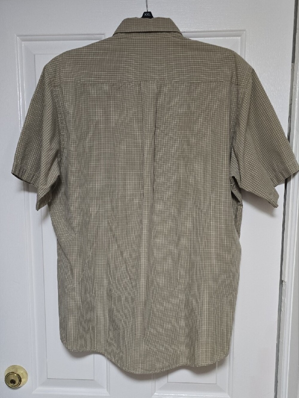Hathaway Light Tan Short-Sleeve Button-Down Shirt Size 16.5 - Picture 8 of 9